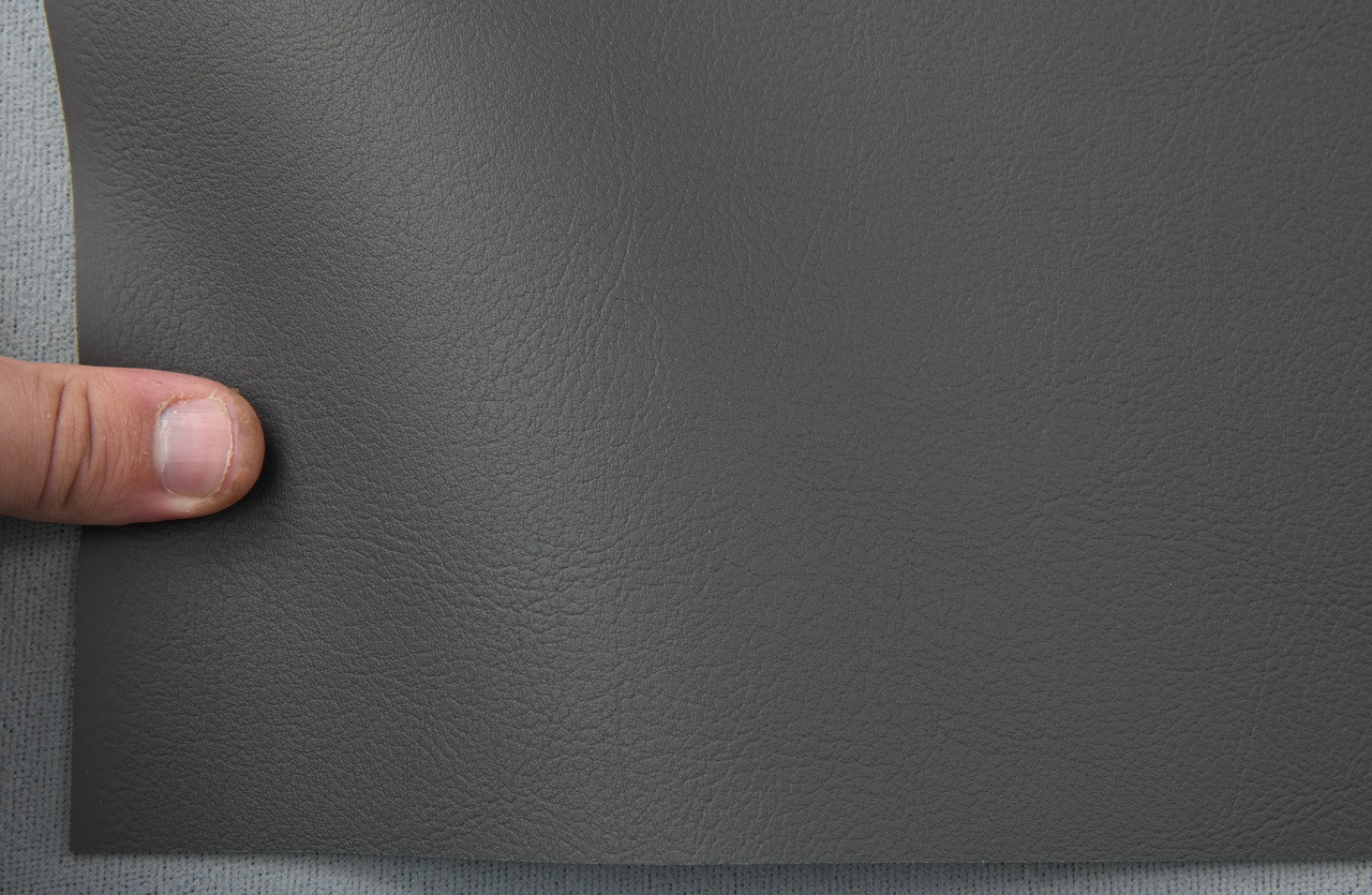 Автомобильный кожзам BMW-M1023, графитовый, на тканевой основе, ширина 150см, Германия детальная фотка