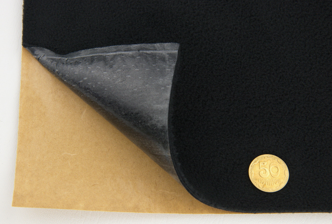 Карпет Lux  велюровый черный для авто самоклейка, листы, толщина 2,5мм детальная фотка