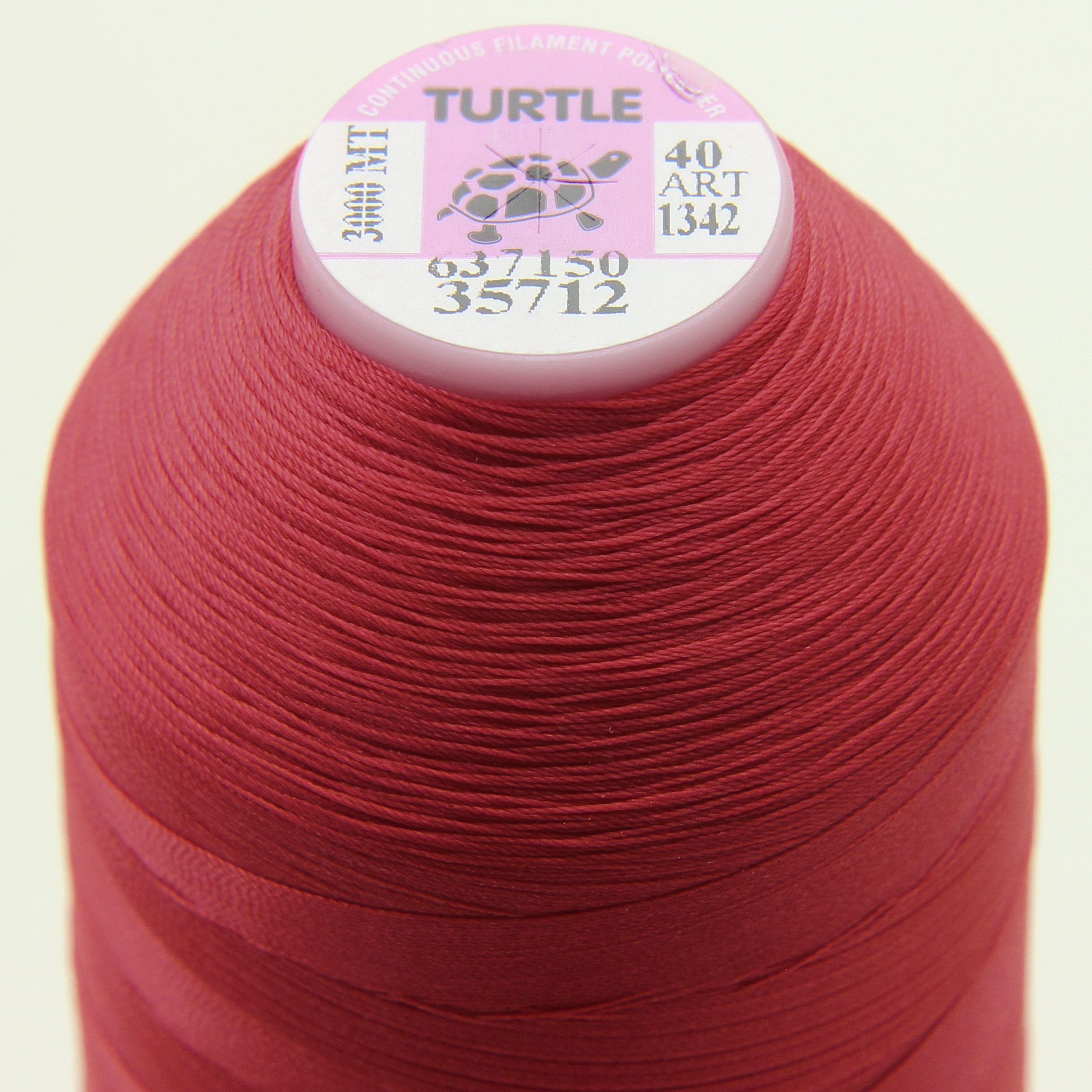 Нитка TURTLE (Туреччина) №40 колір 35712 для оверлоку, червоний, довжина 3000м. детальна фотка
