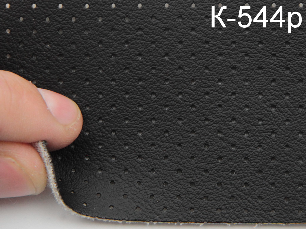 Авто кожзам черный на тканевой основе (Германия K-544р) детальная фотка