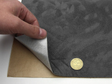 Автоткань самоклейка Антара, цвет темно-серый, на поролоне и сетке, толщина 4мм, лист 49х100см, Турция