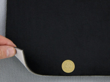 Ткань потолочная авто велюр черный LIRA-p17020, на поролоне 3 мм с сеткой, ширина 1.50м (Турция) анонс фото