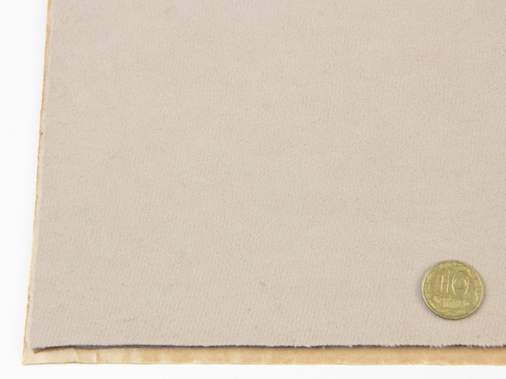Автовелюр самоклейка бежевой (теплый оттенок) 16811 на поролоне, Турция (лист) детальная фотка
