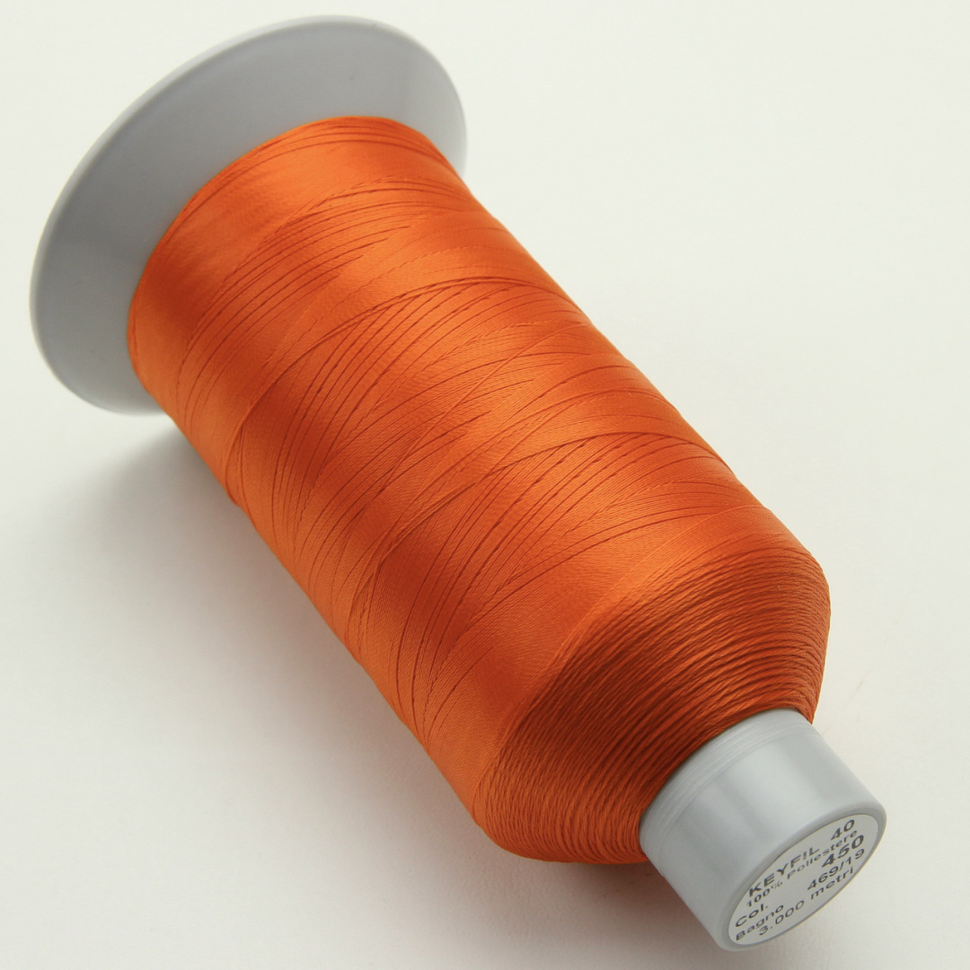 Нитка KEYFIL (Італія) №40 колір 450 помаранчевий, довжина 3000м. детальна фотка