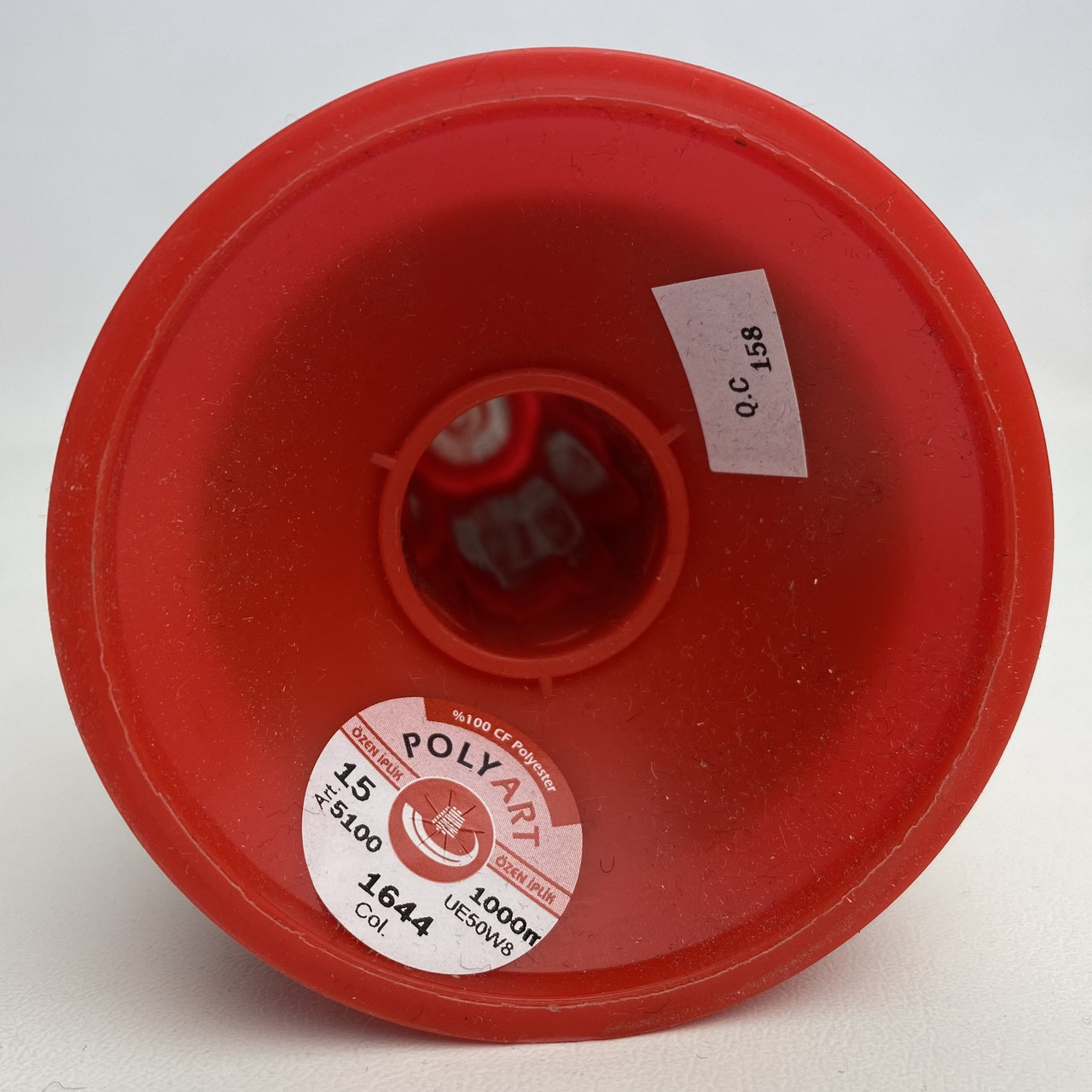 Нить POLYART(ПОЛИАРТ) N15 цвет 1644 красный, для пошив чехлов на автомобильные сидения и руль, 1000м детальная фотка