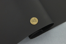 Автомобильный кожзам DM-264 черный, на тканевой основе, ширина 160 см анонс фото