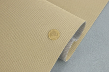 Ткань потолочная цвет бежевая Koper Beige на поролоне 2,8 мм с сеткой, ширина 1.80 метра