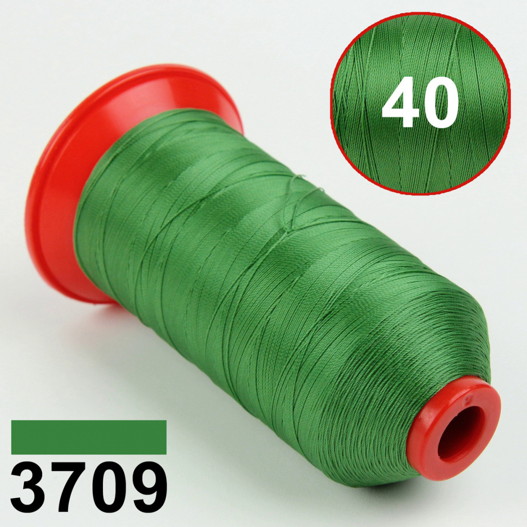 Нитка POLYART (ПоліАРТ) N40 колір 3709 світло-зелений, довжина 3000м детальна фотка