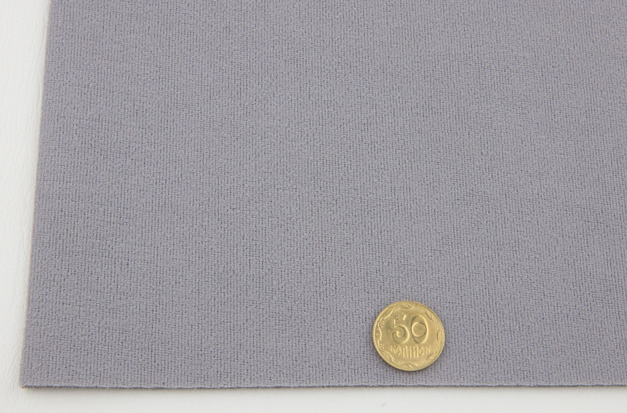 Ткань автовелюр серая (с фиолетовым оттенком) Frota 1 на поролоне с сеткой, ширина 1.80 метра детальная фотка