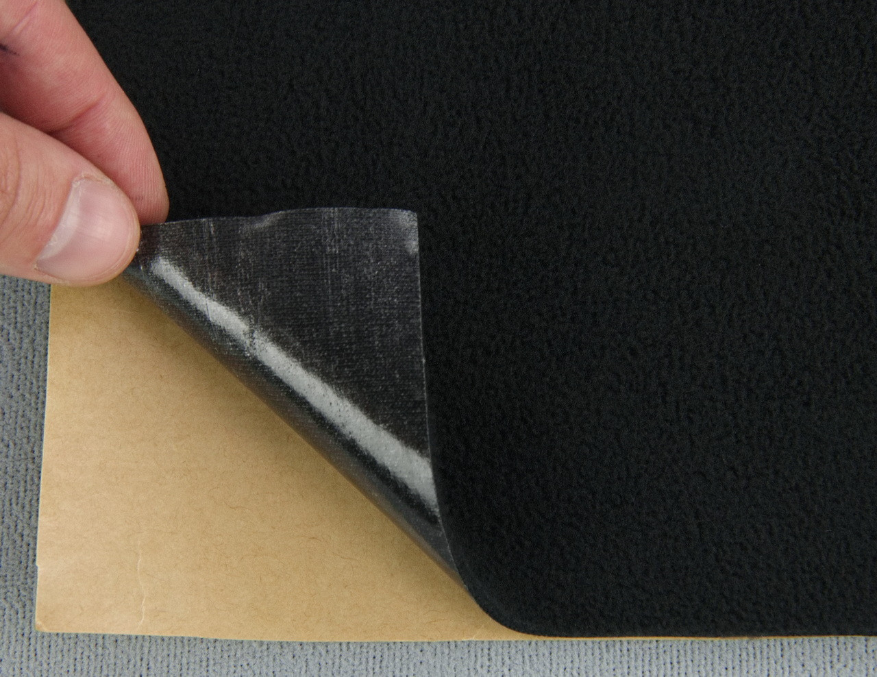 Карпет-самоклейка Standart велюровий чорний, для авто, товщина 2мм, щільність 220г/м2, лист анонс фото