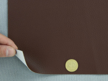 Кожвинил мебельный C-13 темно-коричневый, для перетяжки мягкого уголка, дивана, стульев, ширина 1.39м анонс фото