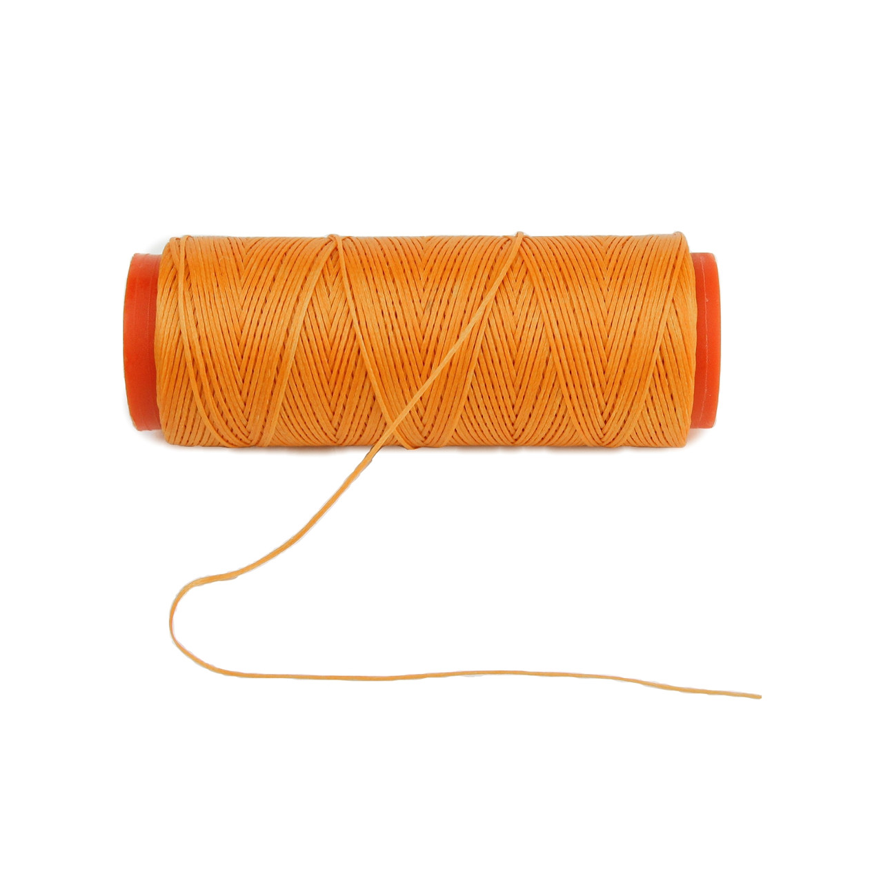 Нитка для перетяжки керма вощеная (колір помаранчевий 1109), товщина 0.8 мм, довжина 100м детальна фотка