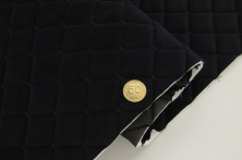 Велюр стьобаний «Ромб чорний» (прошитий чорною ниткою) на поролоні 7мм та флізеліні, ширина 135см анонс фото