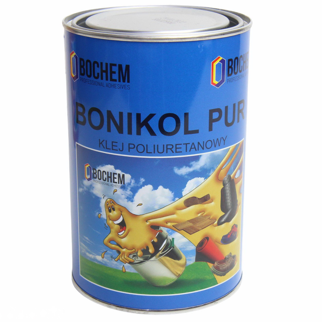 Клей полиуретановый Bonicol PUR (десмокол) для кожзама, ткани, резины 1л. (0.8кг) Польша детальная фотка