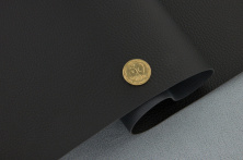 Автомобільний кожзам DXP-1/2 чорний, на тканинній основі, ширина 145см анонс фото
