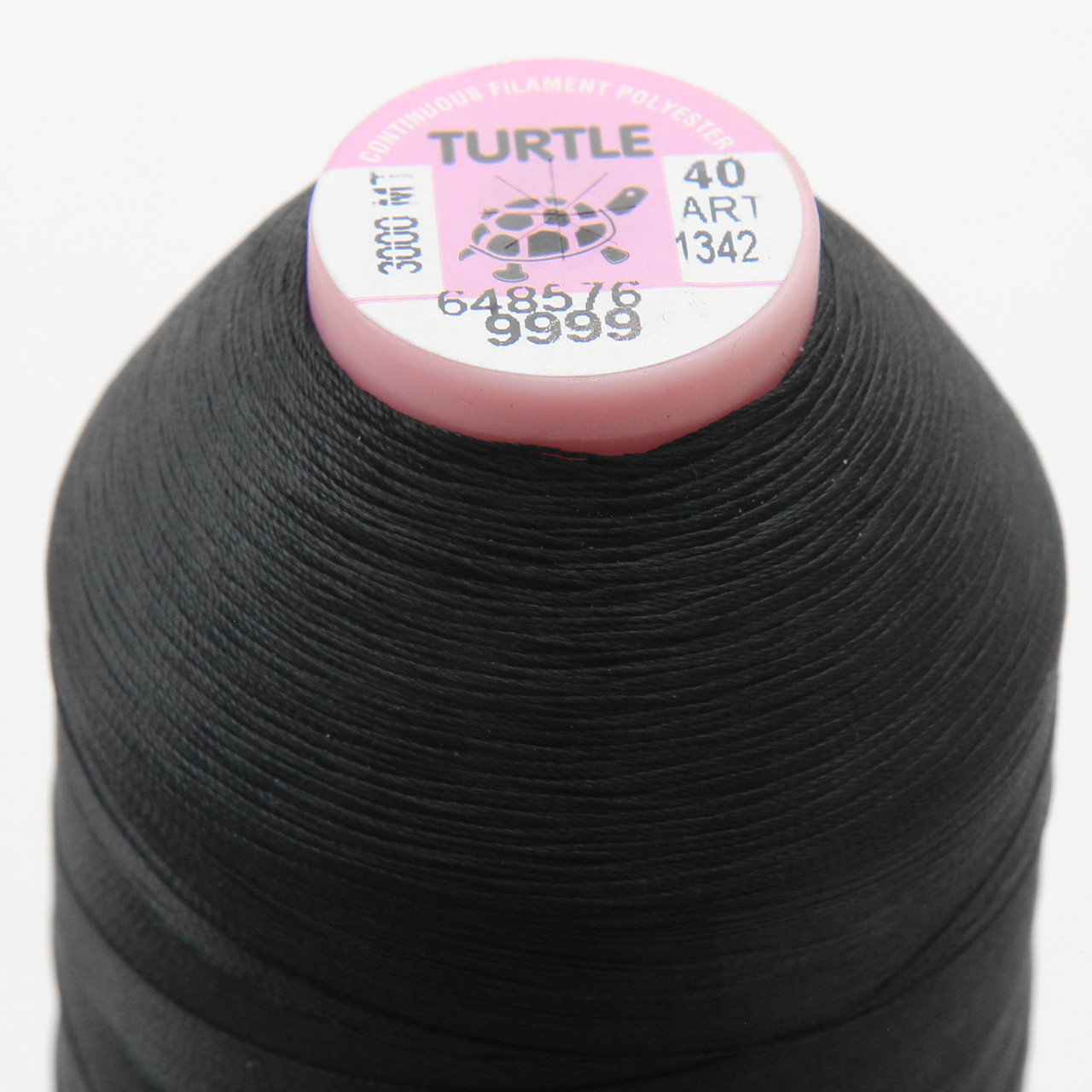 Нить TURTLE (Турция) №30 цвет 9999 для оверлока, черный, длина 2500м. детальная фотка