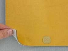 Алькантара Lycra p16014 горчичная, на поролоне 3мм и сетке, ширина 150см (Турция) анонс фото