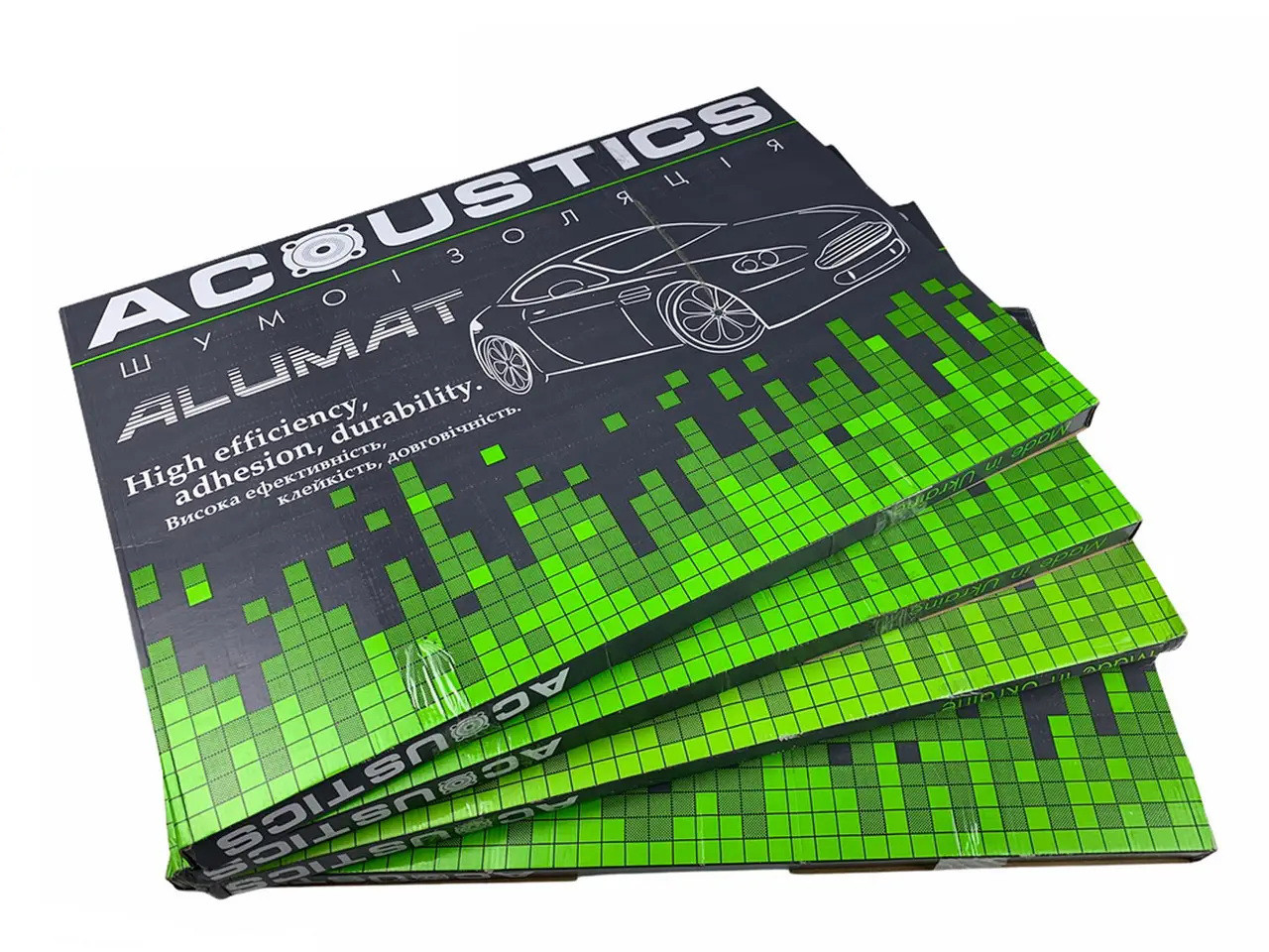 Віброізоляція Acoustics Alumat, 700x500мм, товщина 1.6мм (в 1-й упаковці 13 листів 4.55 м2) детальна фотка