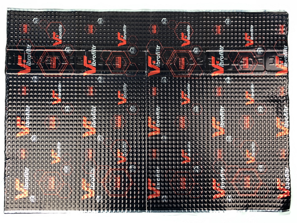 Шумоизоляция Виброфильтр ВФ100-4,0мм (50х70см) упаковка 10 листов детальная фотка
