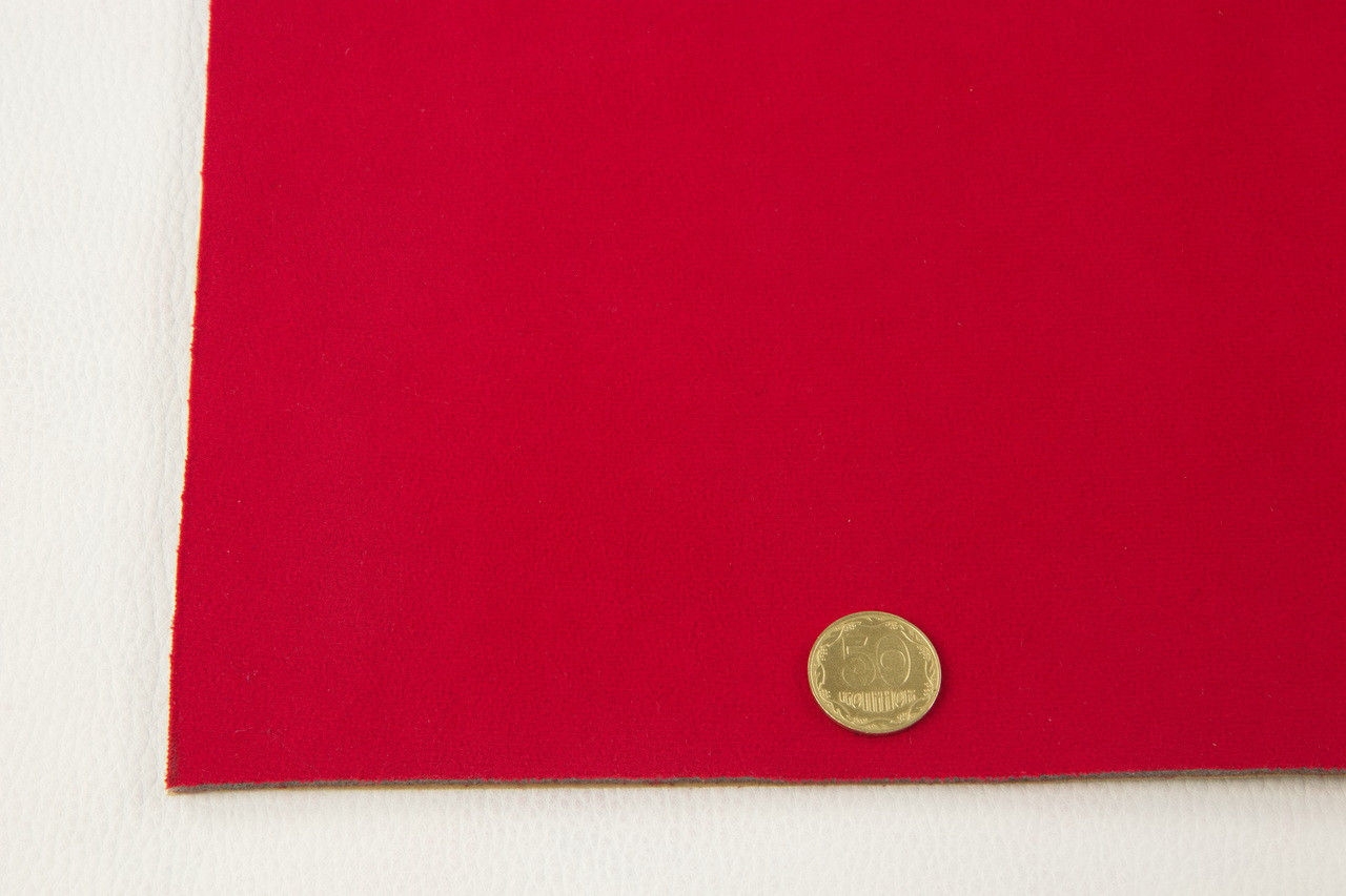 Автовелюр самоклейка Venus 10451/4, ярко красный, на поролоне 4мм, лист (Турция) детальная фотка