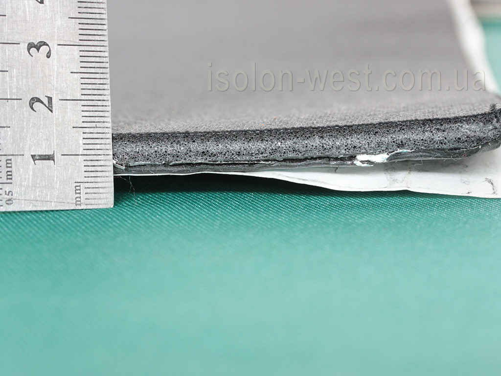 Вибро-шумка 2 в 1 ламинированная тканью ТИ6-Ф2.0 (700х500 мм) - вибро и шумоизоляция в одном листе детальная фотка