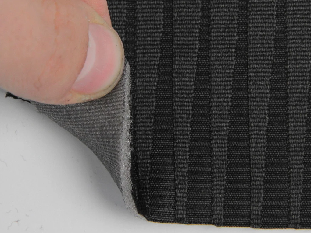 Тканина для сидінь автомобіля, колір чорний, на поролоні і сітці (для центральної частини) товщина 3мм детальна фотка