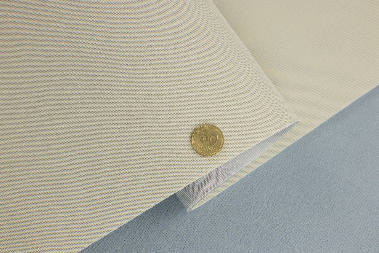 Автоткань потолочная Lacost D54, цвет кремовый на поролоне, толщина 3мм, ширина 170см, Турция детальная фотка