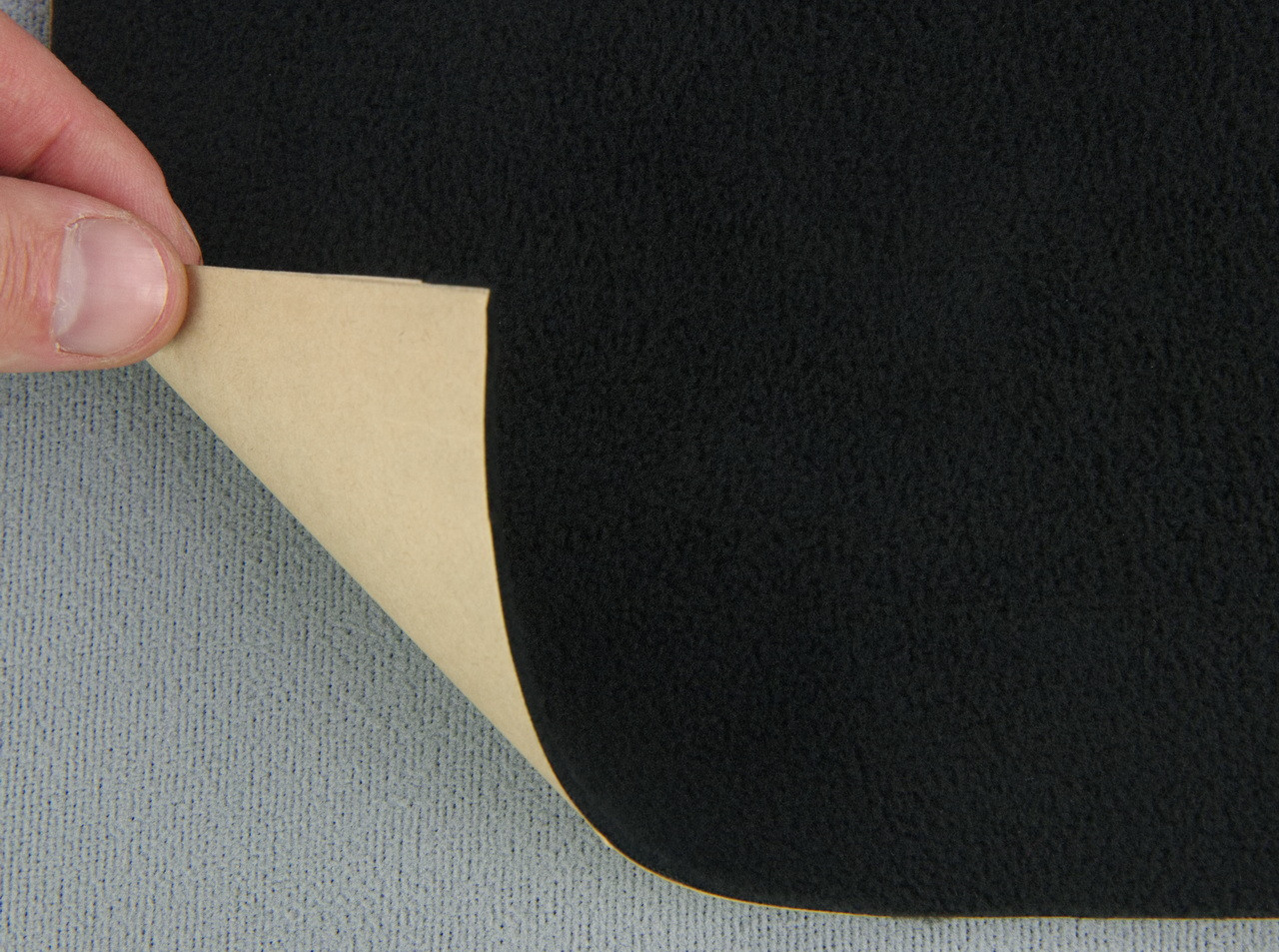 Карпет-самоклейка Standart велюровий чорний, для авто, товщина 2мм, щільність 220г/м2, лист анонс фото