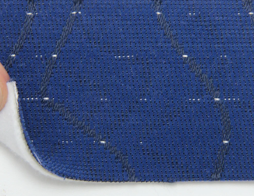 Автотканина оригінальна для центру сидінь (синя 7631/1), основа на повсті, товщина 3 мм, ширина 140см детальна фотка