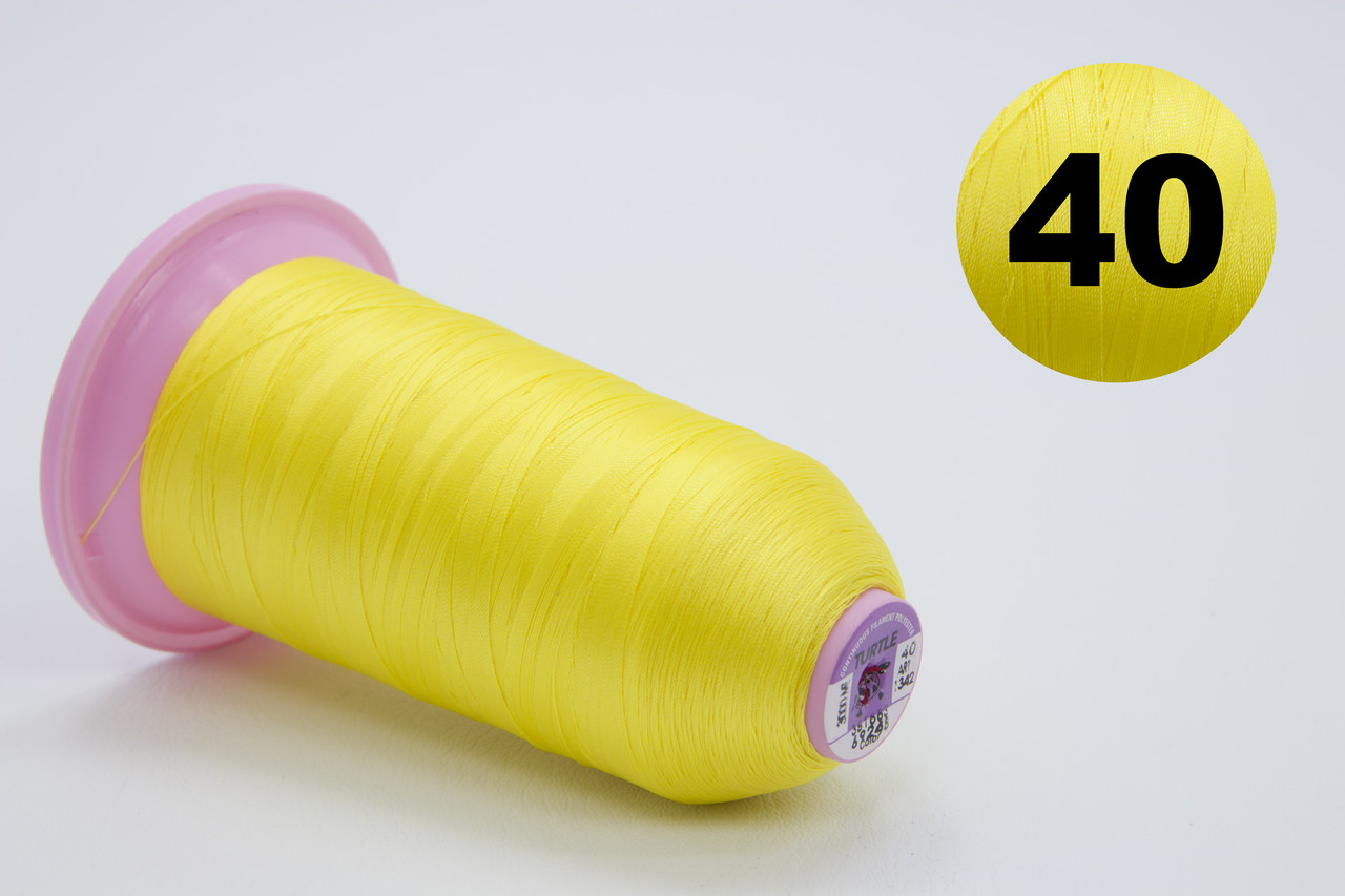 Нитка TURTLE 100% поліестер, товщина № 40, колір 69248 жовтий, довжина 3000м, Туреччина детальна фотка