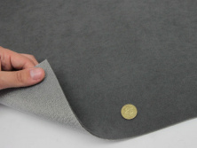 Ткань потолочная темно-серая Frota 4, автовелюр на поролоне 2 мм с сеткой анонс фото