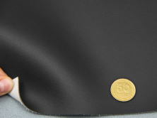 Автомобільний кожзам чорний 15240, на тканинній основі, ширина 140см анонс фото