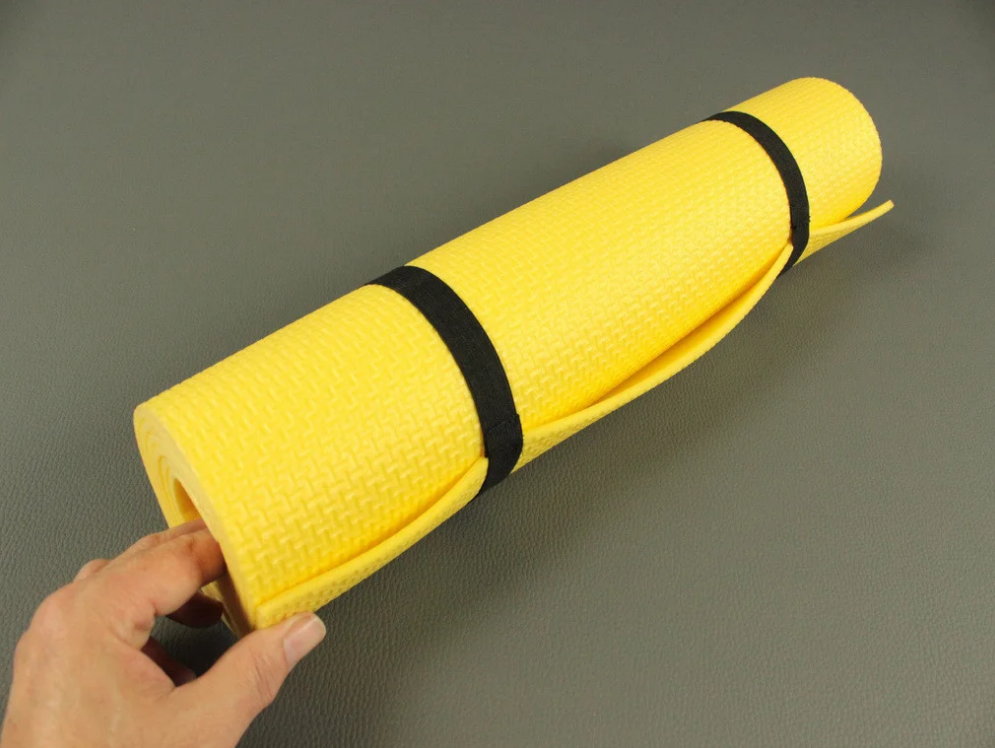 Килимок для фітнесу та йоги Аеробіка 5 жовтий, розмір 140x50 см., товщина 5мм детальна фотка
