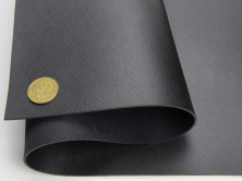 Термовинил черный (узор Сафиано tk-21) для перетяжки руля, дверных карт, на каучуковой основе, шир 140см анонс фото