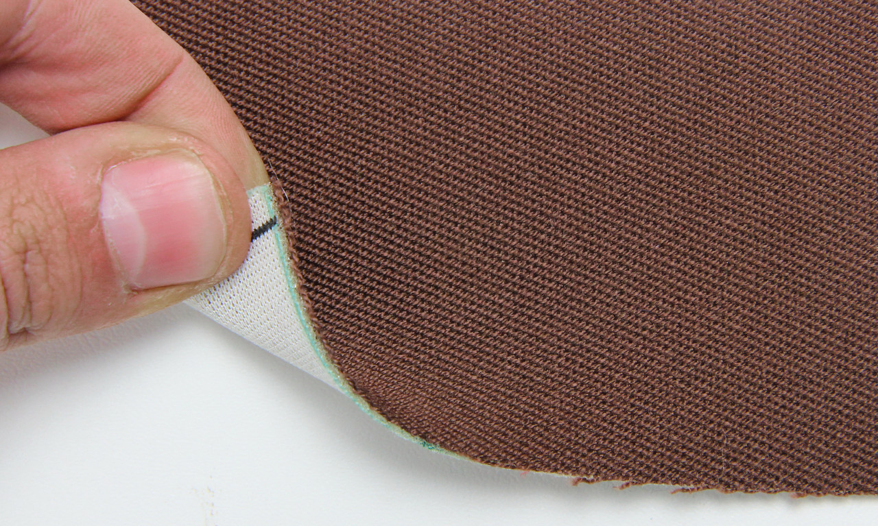 Автотканина оригінальна для боків сидінь (коричнева 3401), основа на поролоні, товщина 1 мм, ширина 140см детальна фотка