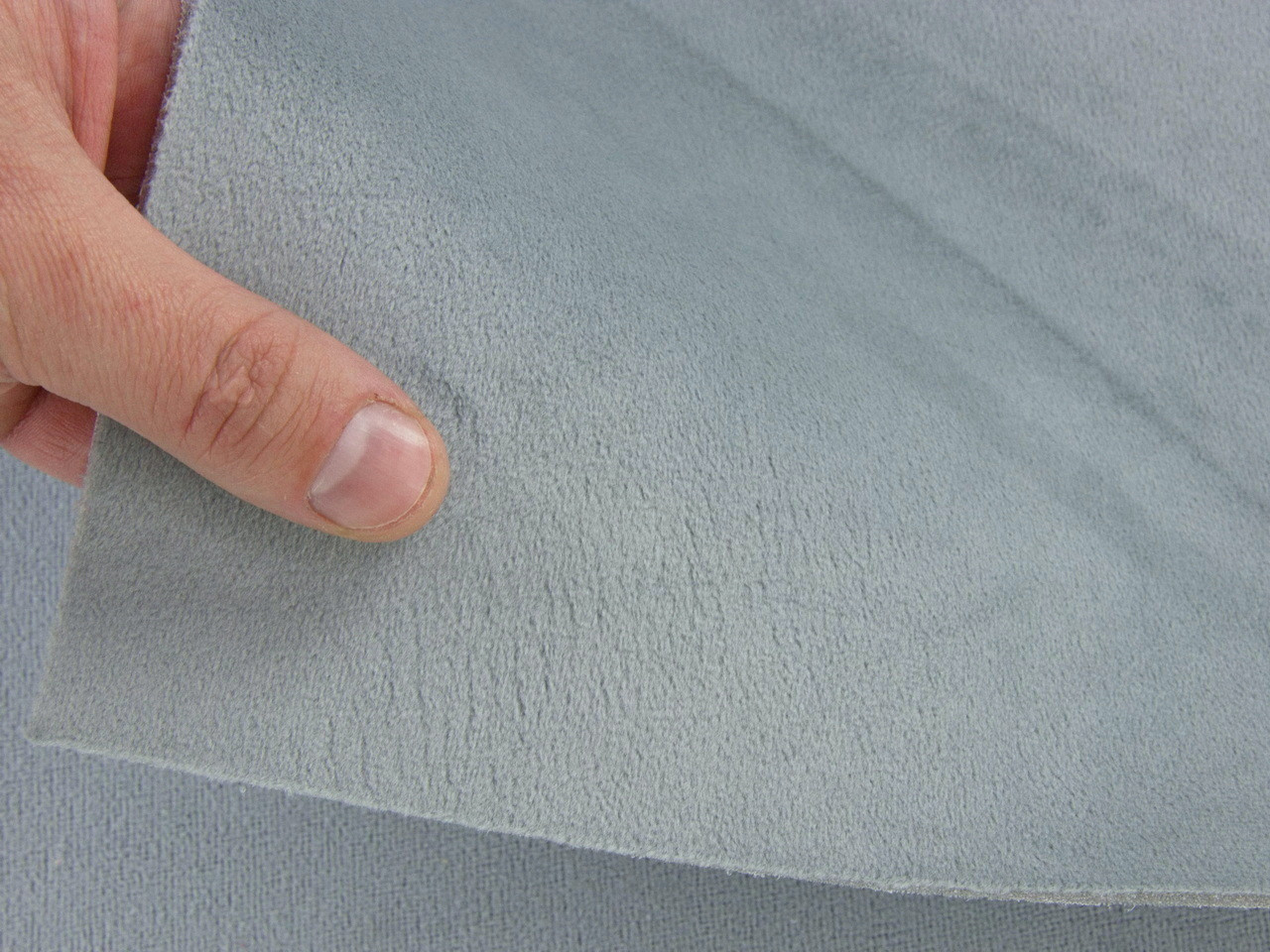 Ткань потолочная авто велюр серый LIRA-p17009, на поролоне 3 мм с сеткой, ширина 1.50м (Турция) детальная фотка