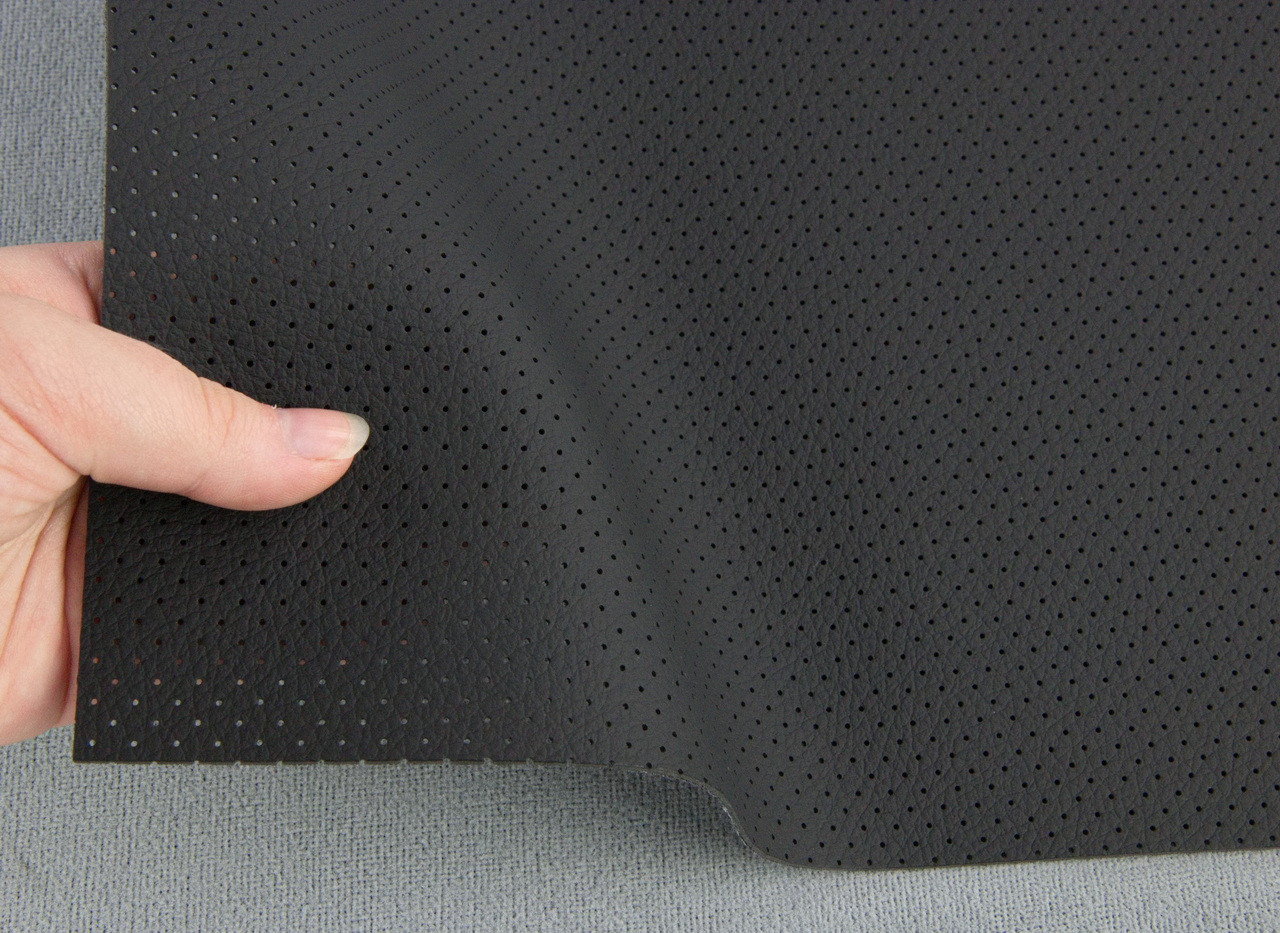 Автомобільний шкірзам перфорований F30-967p чорний, на тканинній основі (ширина 1,40м) Туреччина детальна фотка