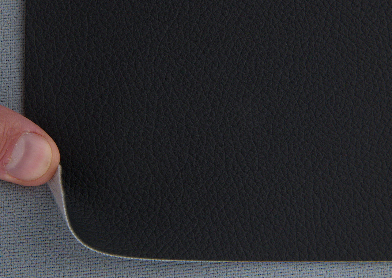 Автомобильный кожзам MT-57 черный, на тканевой основе, ширина 163 см детальная фотка