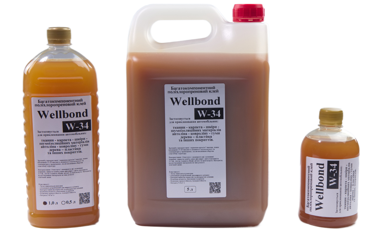 Клей wellbond w-34 (поліхлоропреновий) для тканини, карпету, ковроліну, пластику, Туреччина детальна фотка