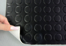 Автолинолеум, автолин черный "Монетка" (M016), ширина 2 м, линолеум автомобильный, Турция анонс фото