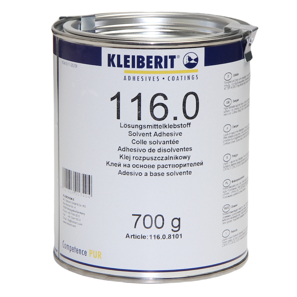 Контактный клей KLEIBERIT C116.0 с высокой теплостойкостью (до 120°С), на базе полихлоропрена, Германия 700g детальная фотка