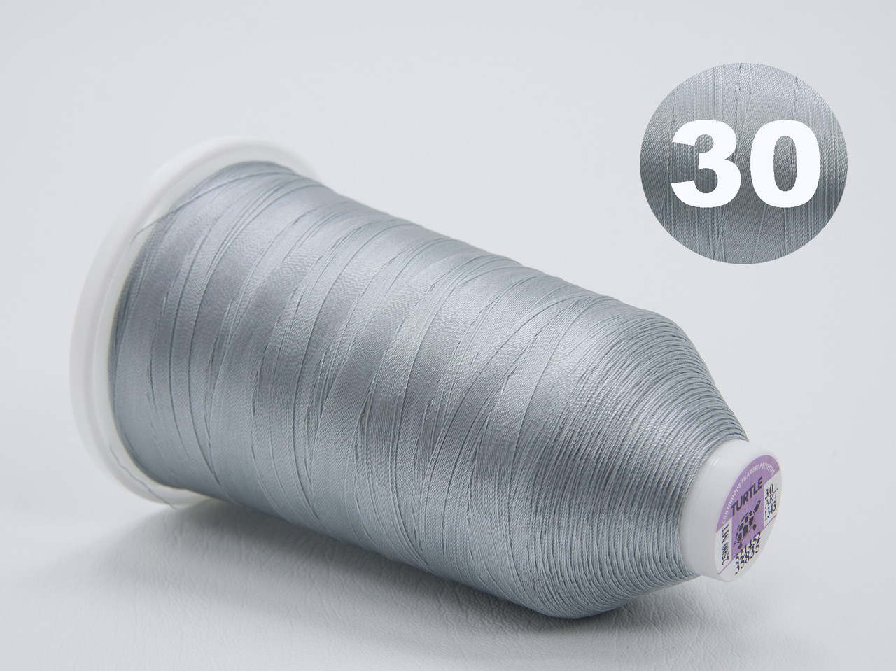 Нитка TURTLE 100% поліестер, товщина № 30, колір 35835 сірий, довжина 2500м, Туреччина детальна фотка