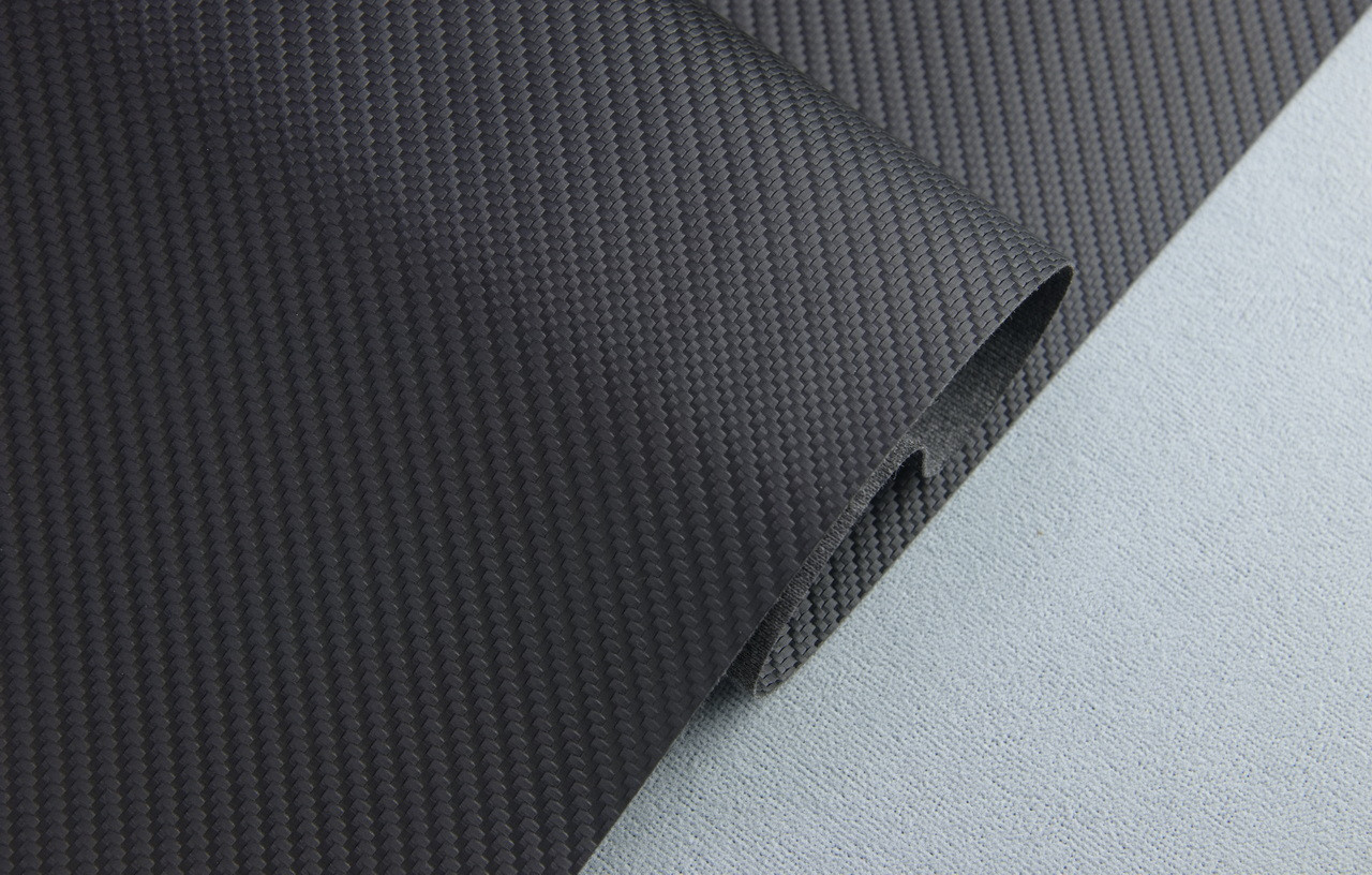 Автомобільний шкірозамінник KARBON 901 чорний, тканинній основі (ширина 140 см) Туреччина детальна фотка