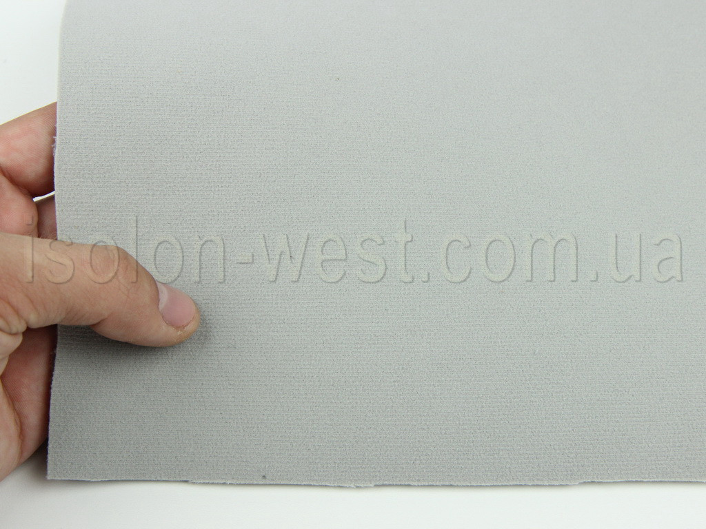 Ткань потолочная авто велюр светло-серый Micro 16807, на поролоне 3мм с сеткой, ширина 1.70м (Турция) детальная фотка