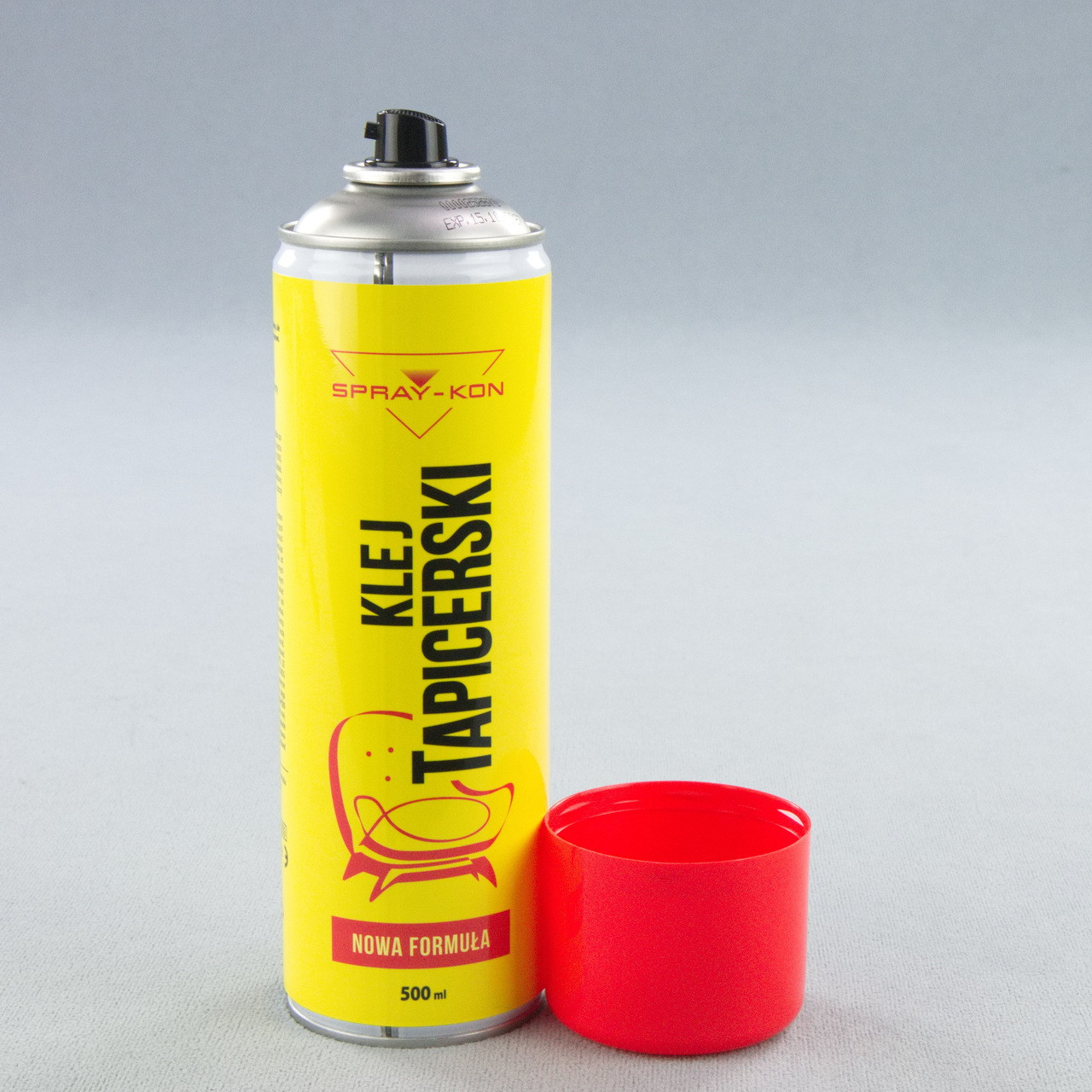 Аэрозольный клей Tapicerski spray-kon для мебели, ткани, карпета, ковролина, резины, войлока, 500мл Польща детальная фотка