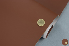 Автомобильный кожзам, цвет коричневый с оттенком медного 4081-MT, на тканевой основе, ширина 150см анонс фото