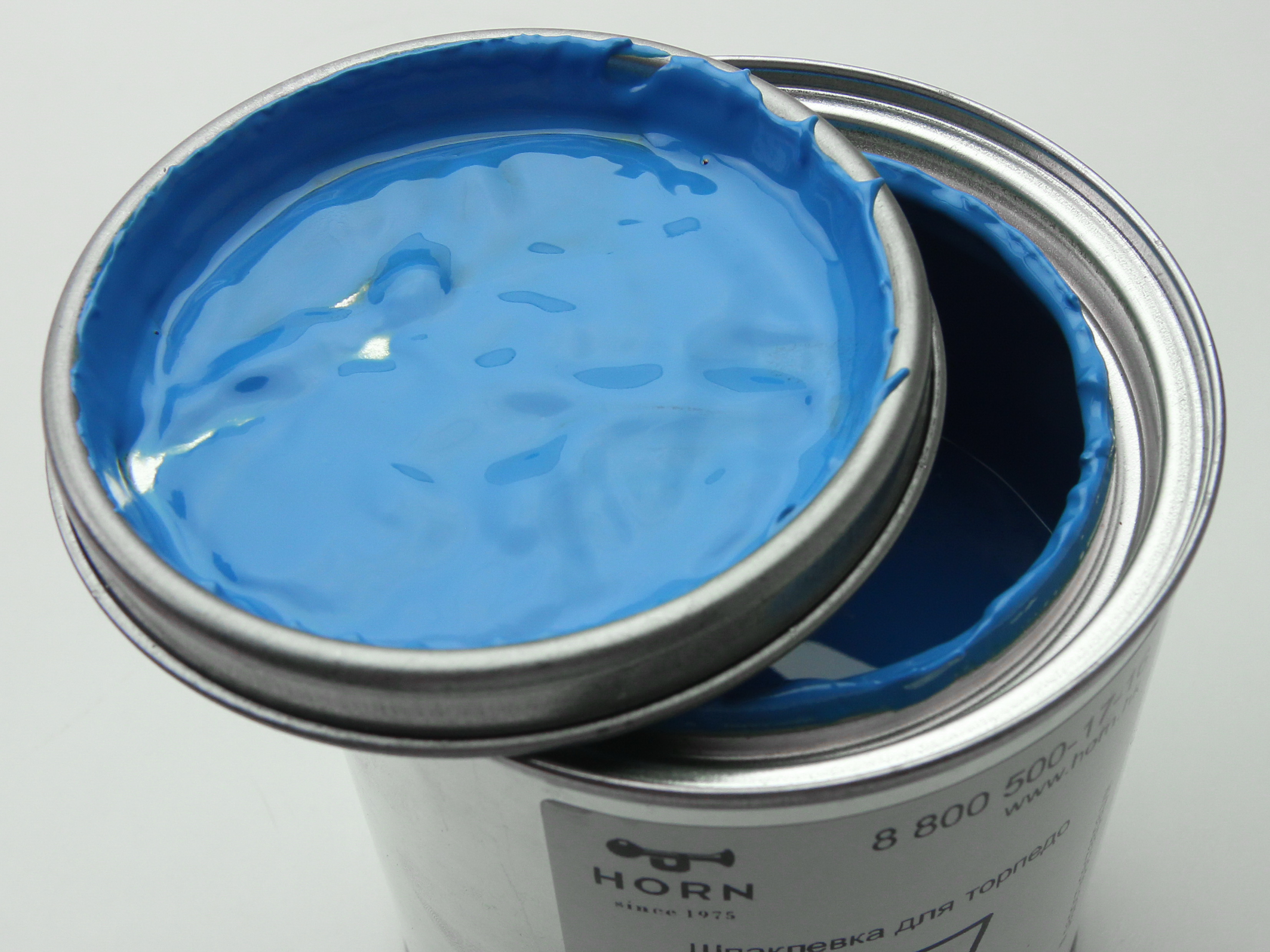 Шпаклівка HORN LOW BLUE (комплект шпаклівка з активатором 2шт) 1кг детальна фотка