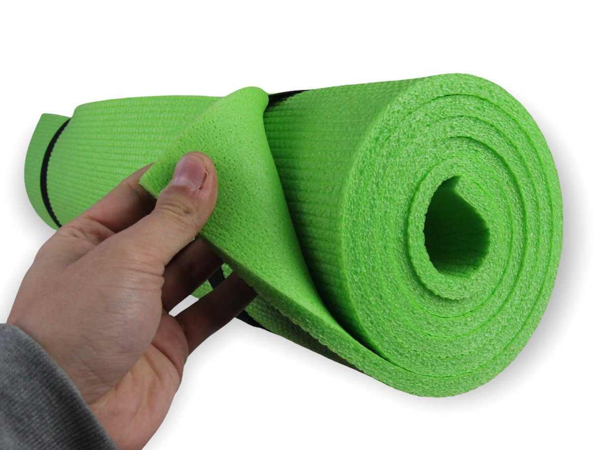 Коврик для фитнеса и йоги AEROBICA 8, зелёный, рулонный, толщина 8мм, ширина 120см детальная фотка