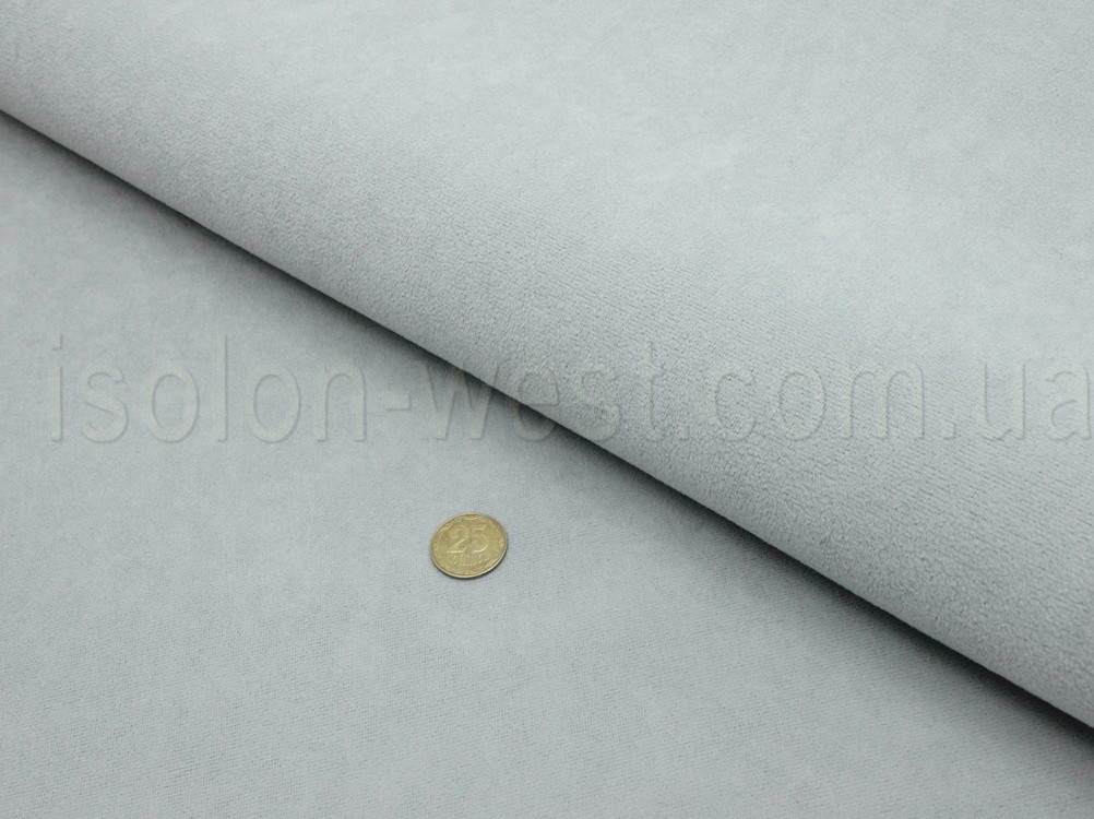 Ткань потолочная светло-серая (холодный оттенок) Frota 5, автовелюр на поролоне 2 мм с сеткой детальная фотка