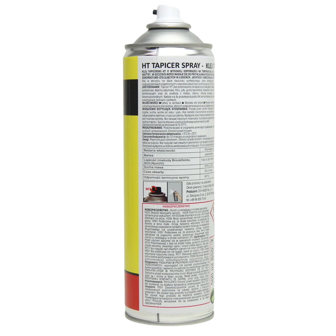 Аерозольний контактний клей Apoll Tapicer Spray для тканин, килимів, шкірозамінників, Польща 500мл детальна фотка